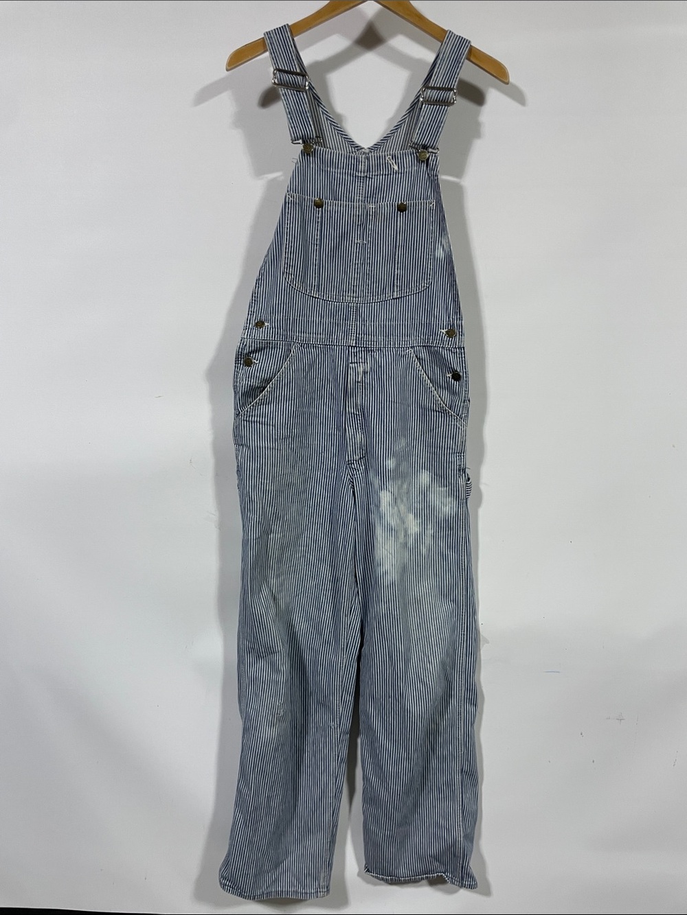 Vintage 1950s Sears Blue and White Pinstripe men’s Overalls Jumpsuit